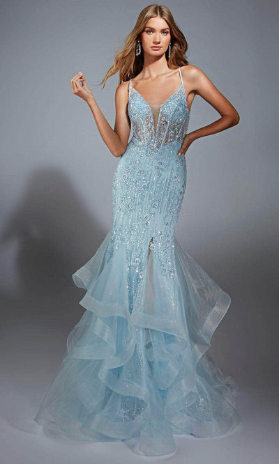 Alyce Paris 61749 - Trumpet Skirt Floral Beaded Gown Prom Dresses