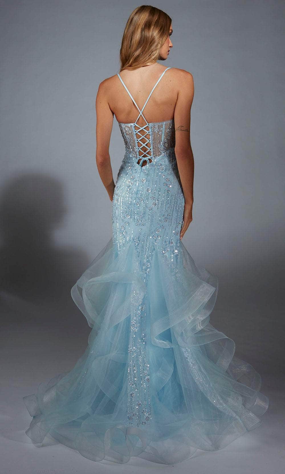 Alyce Paris 61749 - Trumpet Skirt Floral Beaded Gown Prom Dresses