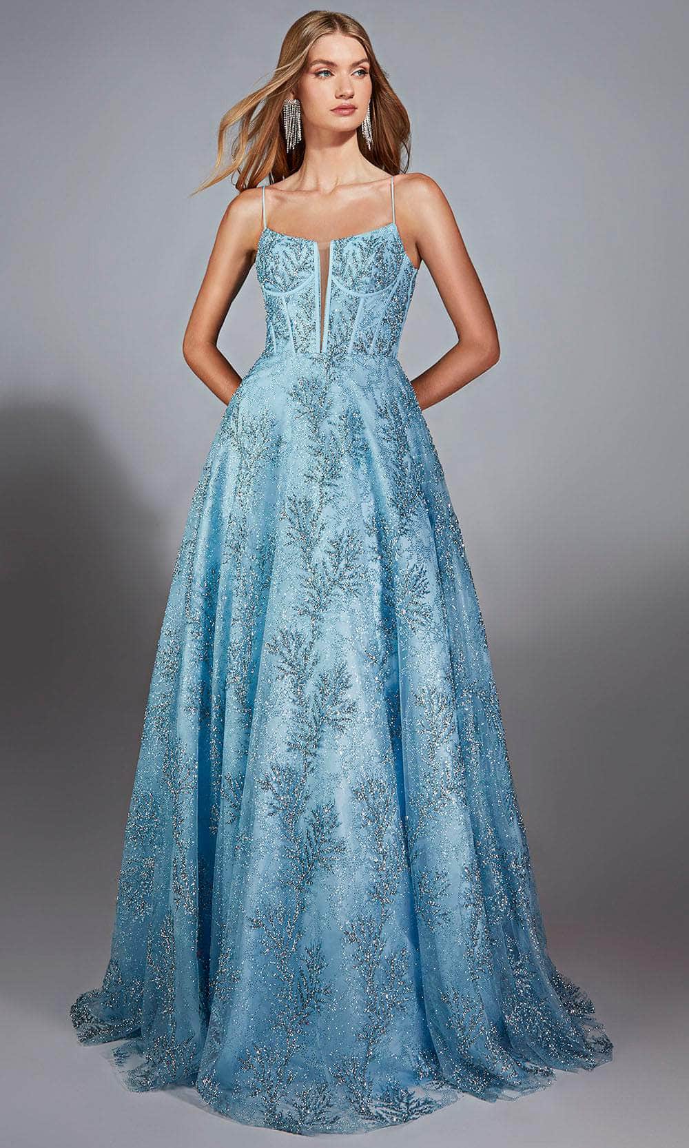 Alyce Paris 61751 - Plunging V-Neckline Glitter Gown Prom Dresses