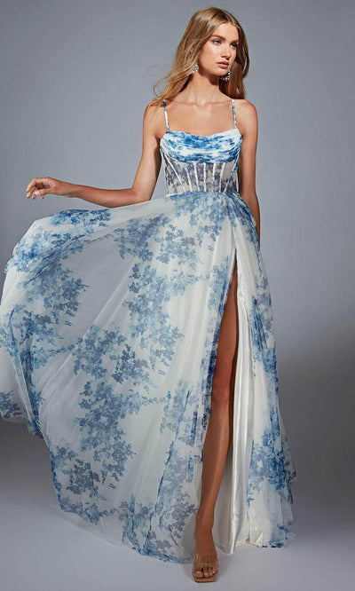 Alyce Paris 61752 - Cowl Neckline Sheer Corset Dress Prom Dresses