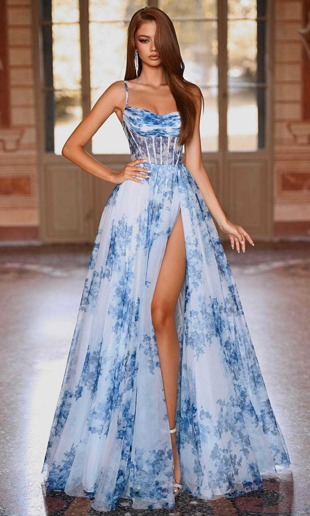 Alyce Paris 61752 - Cowl Neckline Sheer Corset Dress Prom Dresses