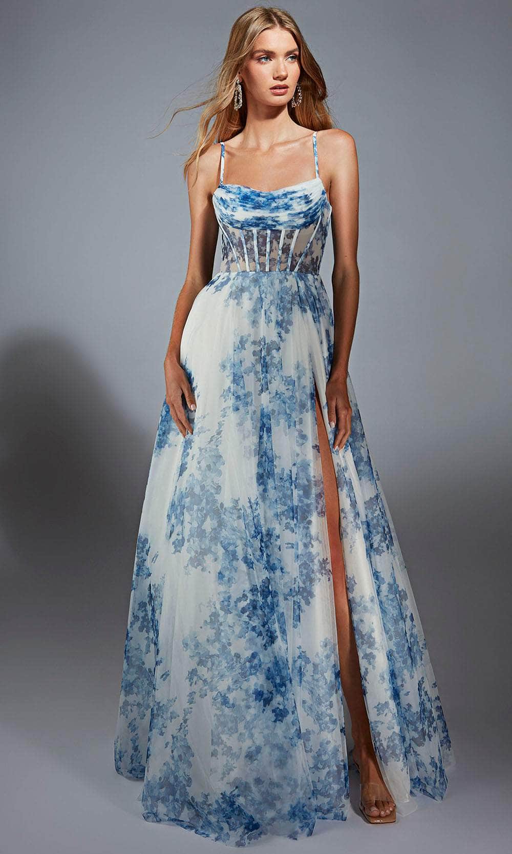 Alyce Paris 61752 - Cowl Neckline Sheer Corset Dress Prom Dresses