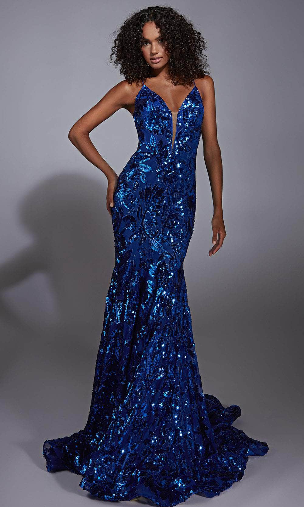 Alyce Paris 61755 - Long Sequins Sheath Dress - Spaghetti Straps, Foliage Sequin, Fitted, Lace-Up Back ADASA Alyce Paris 61755 - Long Sequins Sheath Dress - Spaghetti Straps, Foliage Sequin, Fitted, Lace-Up Back ADASA