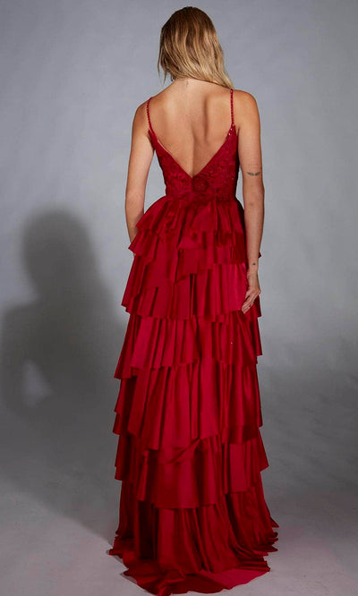 Alyce Paris 61756 - V-Neck Ruffled Satin Chiffon Dress Prom Dresses