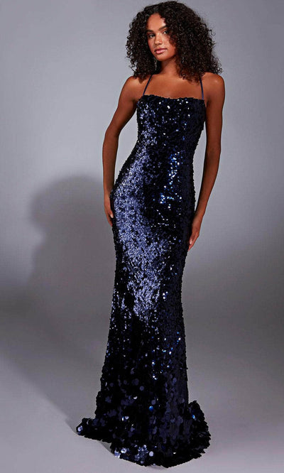 Alyce Paris 61758 - Sequined Sheath Gown with Spaghetti Straps Prom Dresses
