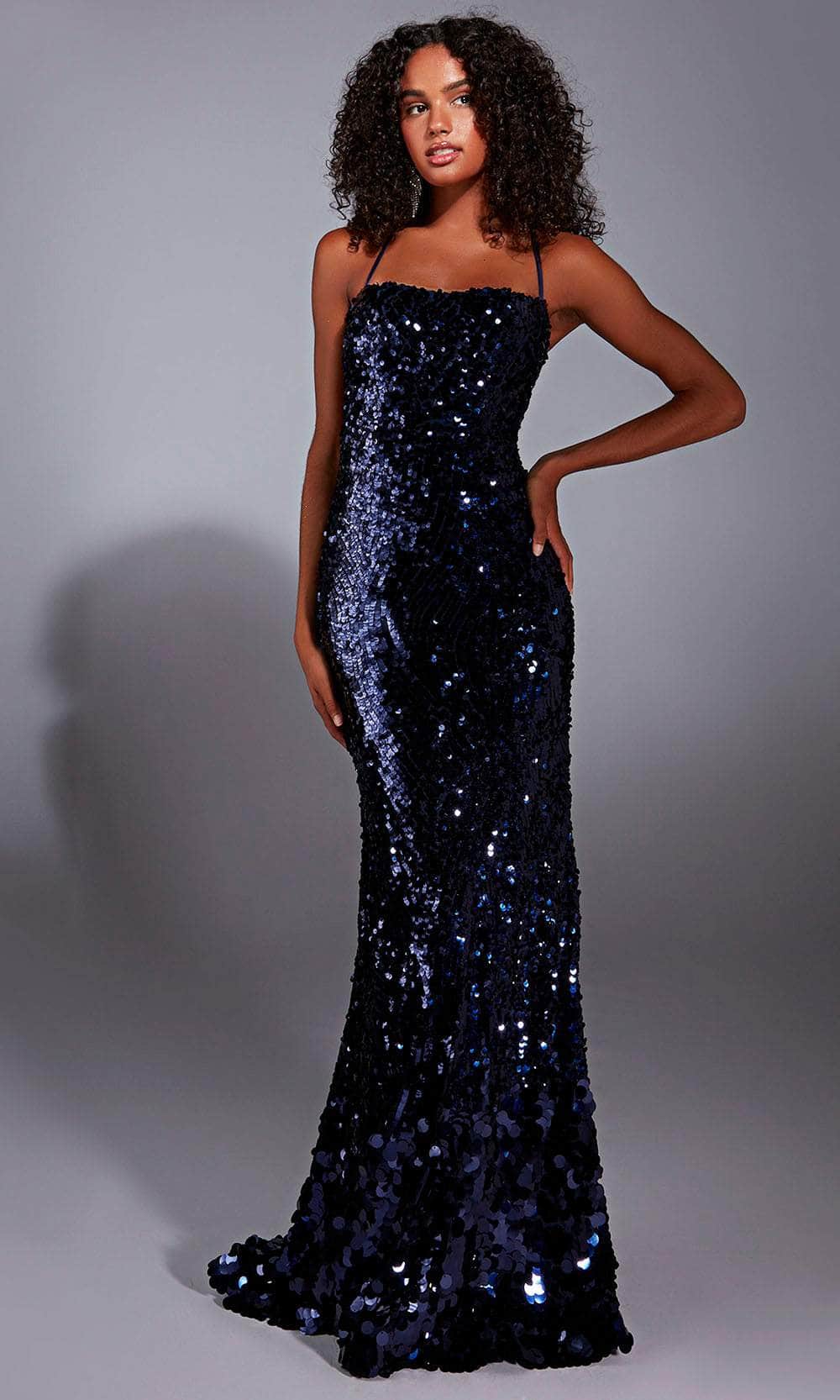 Alyce Paris 61758 - Sequined Sheath Gown with Spaghetti Straps Prom Dresses