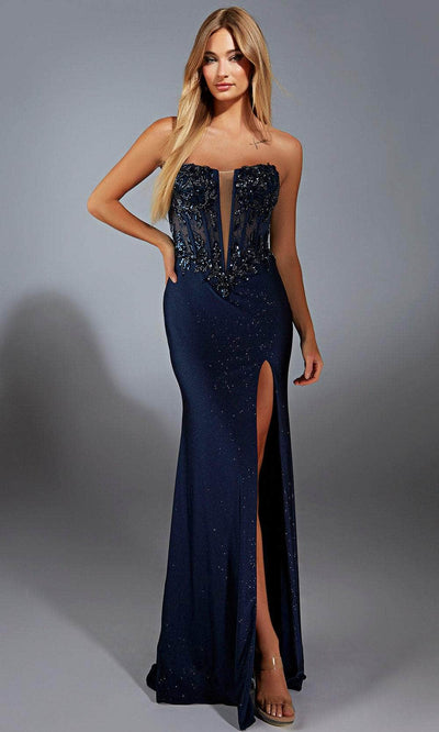 Alyce Paris 61768 - Strapless Sheer Bodice Sheath Gown Prom Dresses
