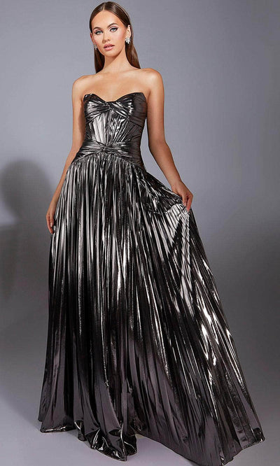 Alyce Paris 61779 - Metallic Foil Strapless Pleated Gown Special Occasion Dress