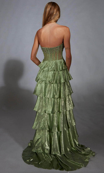 Alyce Paris 61783 - Illusion Corset Scoop Neck Gown with Ruffles Prom Dresses