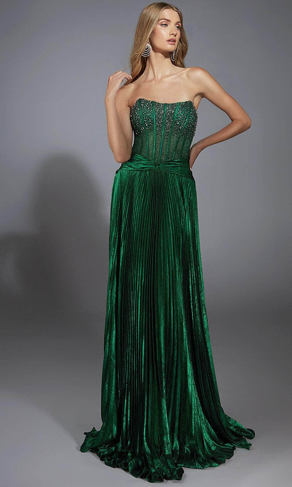 Alyce Paris 61789 - Pleated Skirt Strapless Corset Gown Prom Dresses
