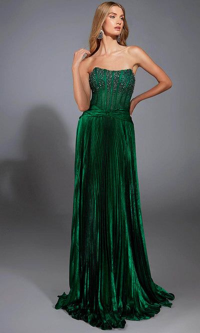 Alyce Paris 61789 - Pleated Skirt Strapless Corset Gown Prom Dresses