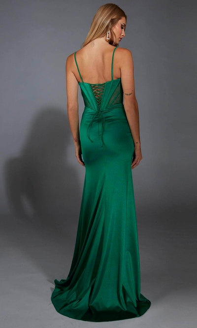 Alyce Paris 61791 - Plunging V-Neck Fitted Satin Gown Prom Dresses