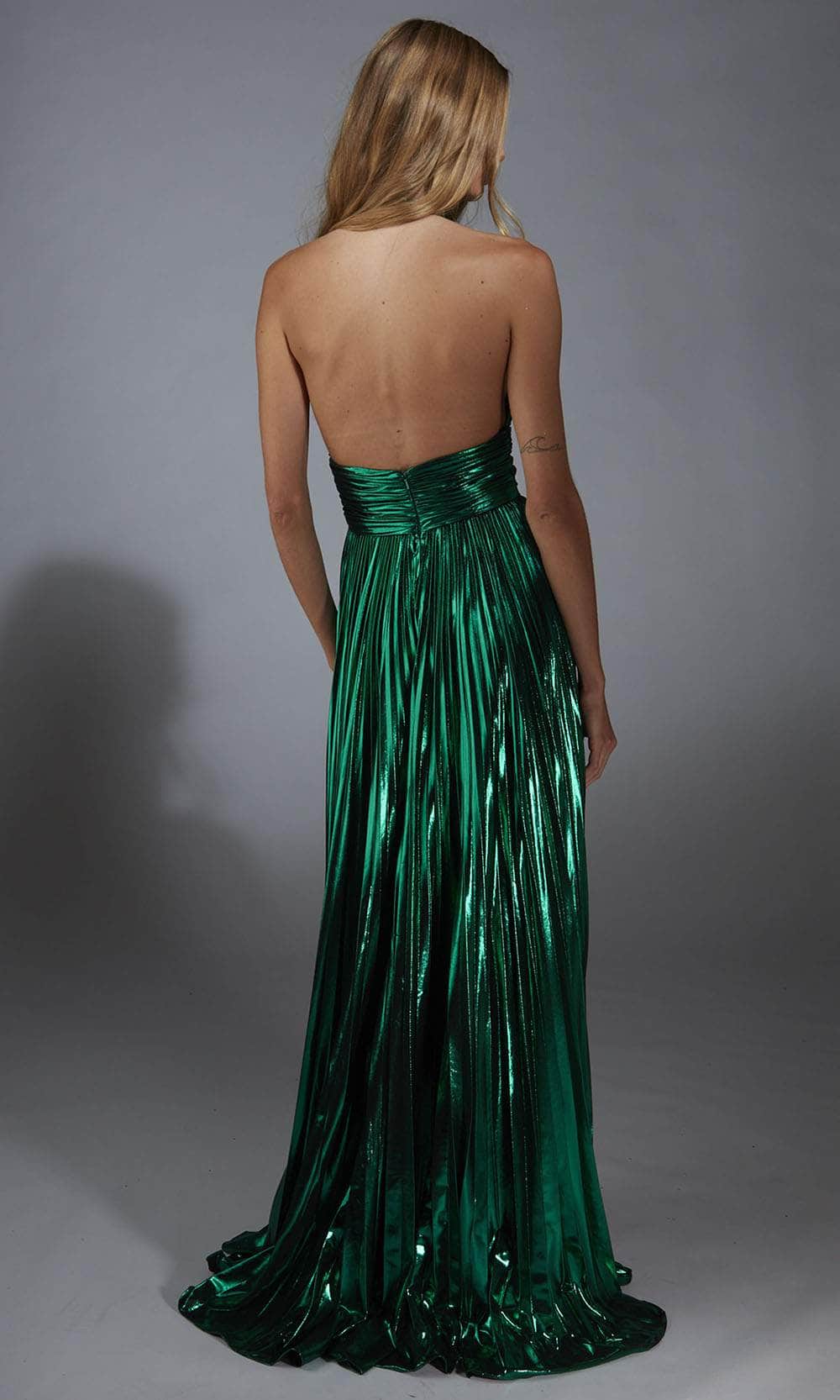 Alyce Paris 61792 - Metallic Pleated Sleeveless Halter Gown Prom Dresses