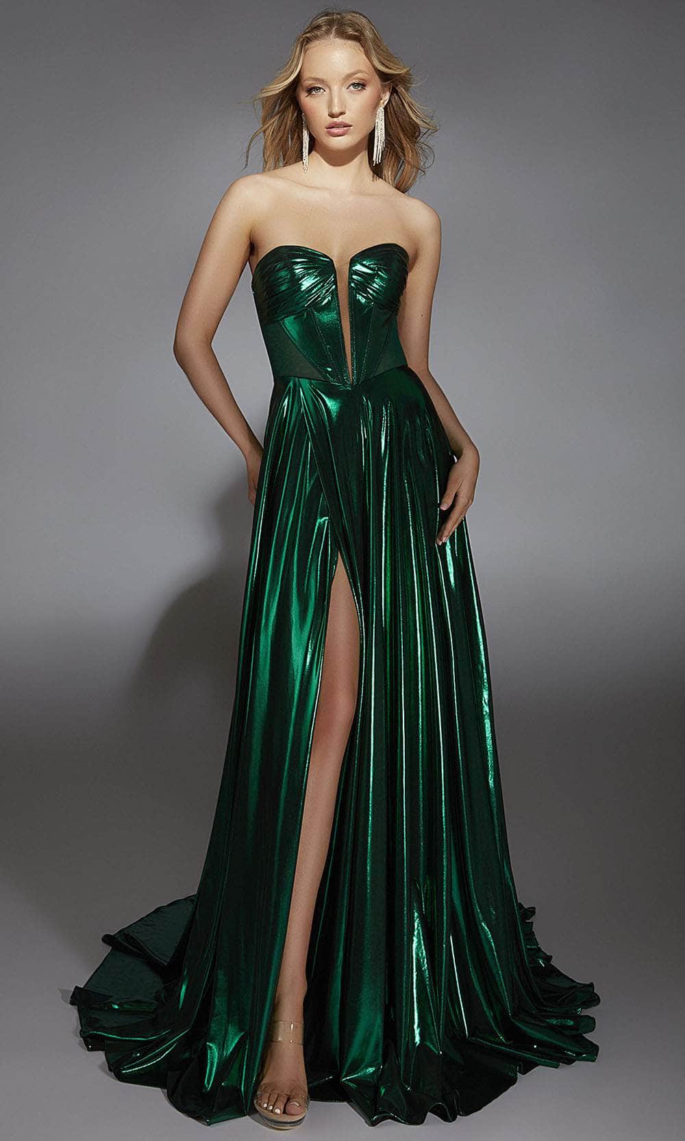 Alyce Paris 61797 - Strapless Slit A-line Gown Prom Dresses