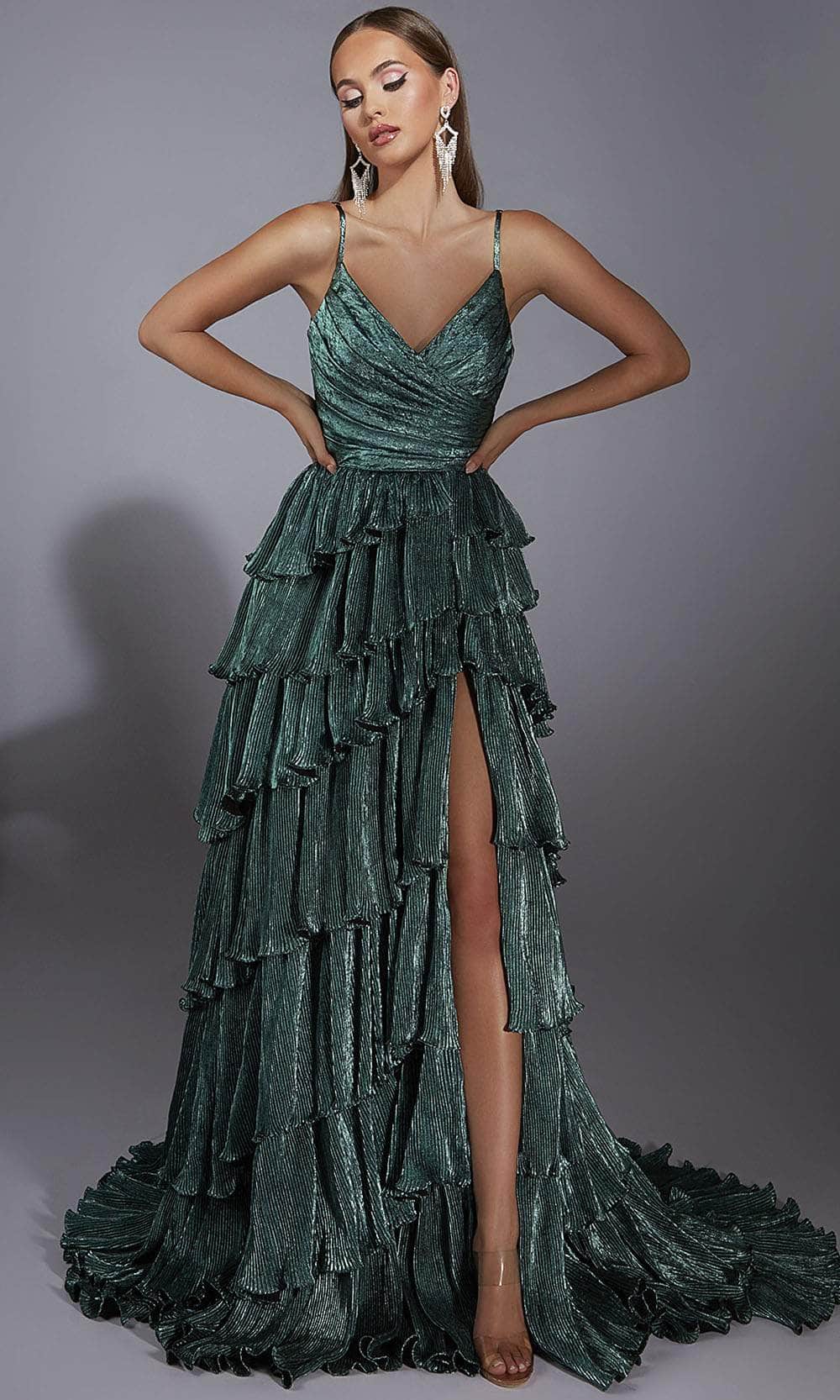 Alyce Paris 61803 - V-Neck A-Line Gown with Ruffle Special Occasion Dress