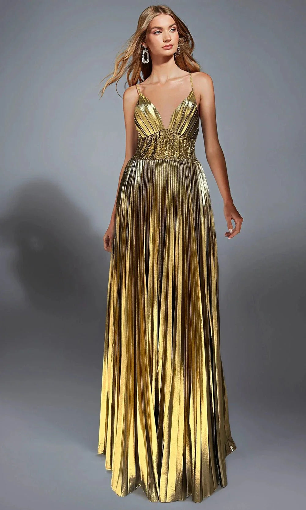 Alyce Paris 61804 - Pleated Metallic Evening Gown Prom Dresses