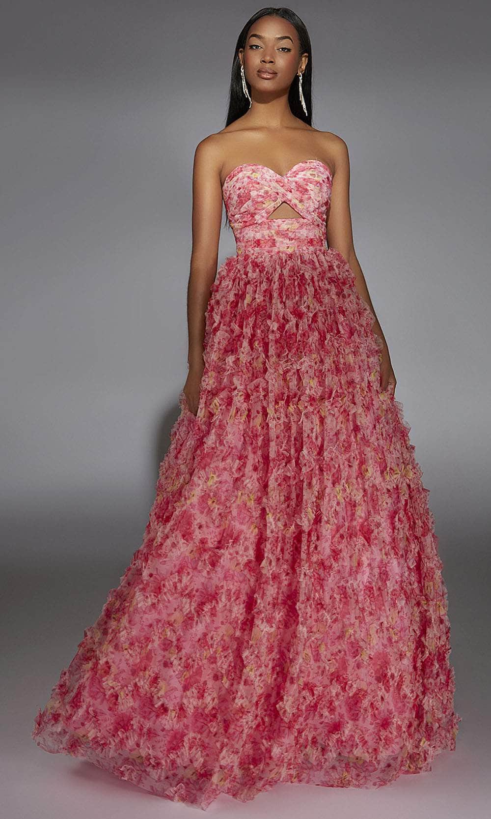 Alyce Paris 61816 - Floral Print Ruffled Prom Gown Ball Gowns