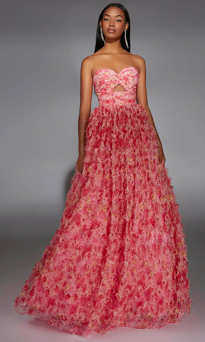 Alyce Paris 61816 - Floral Print Ruffled Prom Gown Ball Gowns