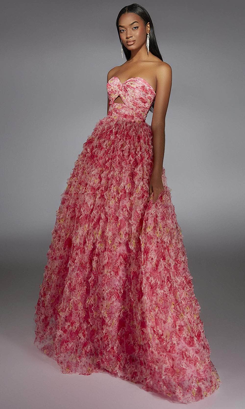 Alyce Paris 61816 - Floral Print Ruffled Prom Gown Ball Gowns