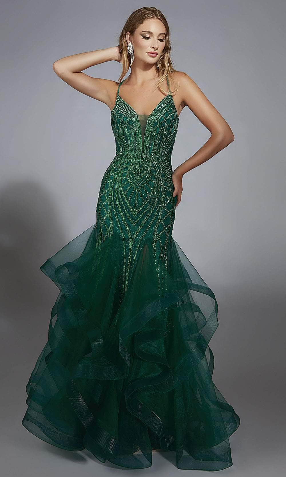 Alyce Paris 61818 - Dramatic Ruffled Mermaid Gown Prom Dresses