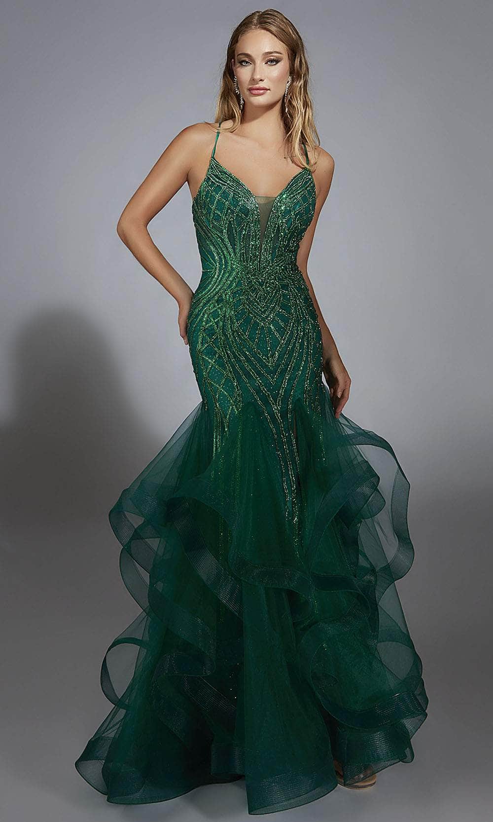 Alyce Paris 61818 - Beaded V-Neck Mermaid Gown Prom Dresses