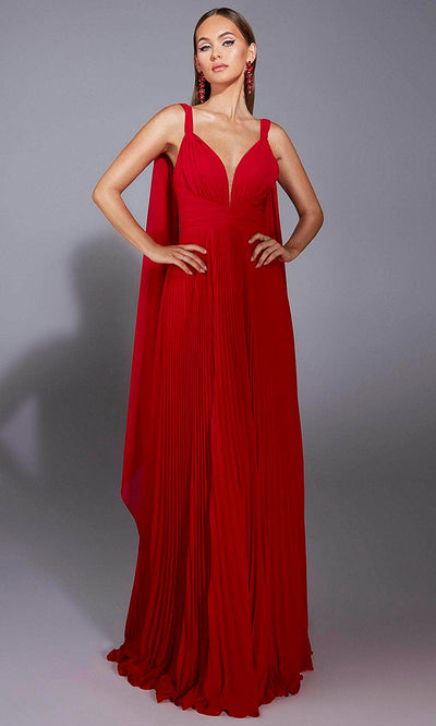 Alyce Paris 61823 - Ethereal Chiffon A-Line Gown with Cape Prom Dresses