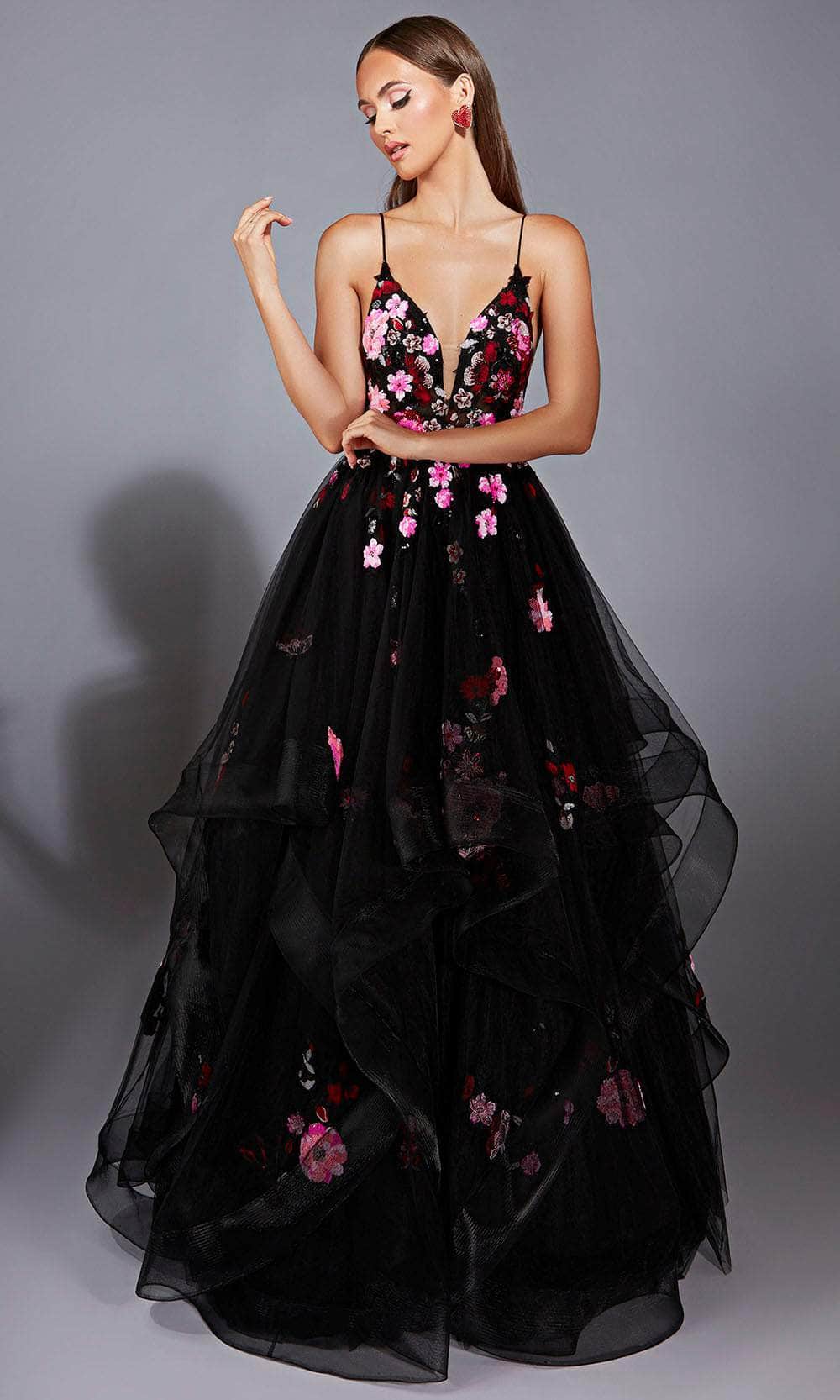 Alyce Paris 61838 - V-Neck Tulle Ballgown with Floral Sequin Prom Dresses