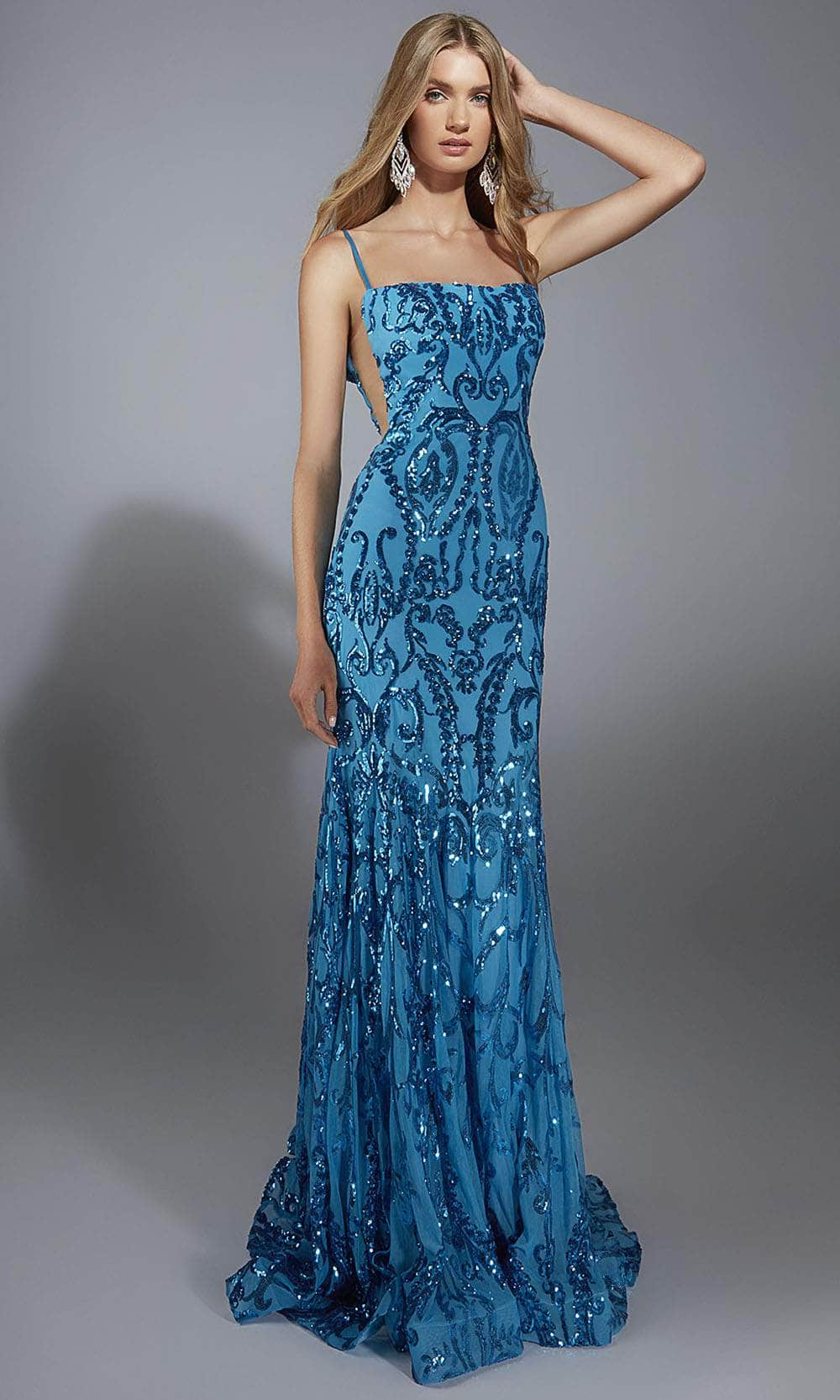 Alyce Paris 61852 - Glamorous Sequin Square Neck Evening Gown Prom Dresses