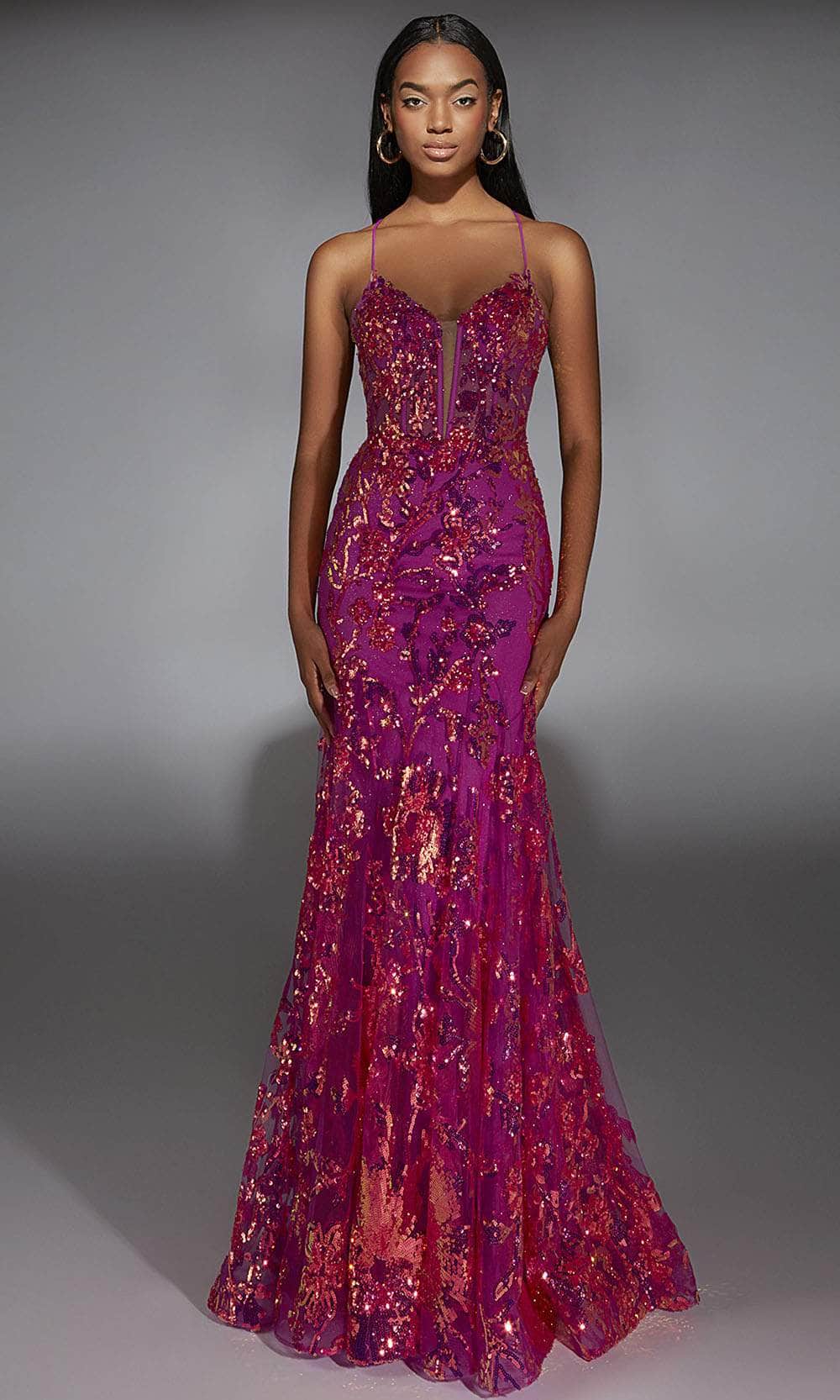 Alyce Paris 61854 - V-Neck Glittering Evening Gown Prom Dresses
