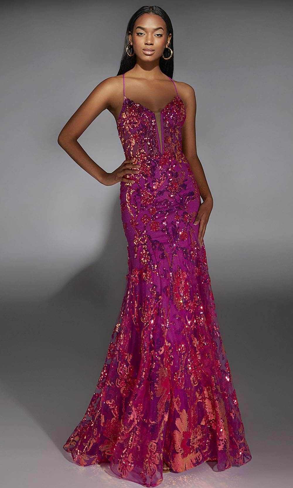 Alyce Paris 61854 - V-Neck Glittering Evening Gown Prom Dresses