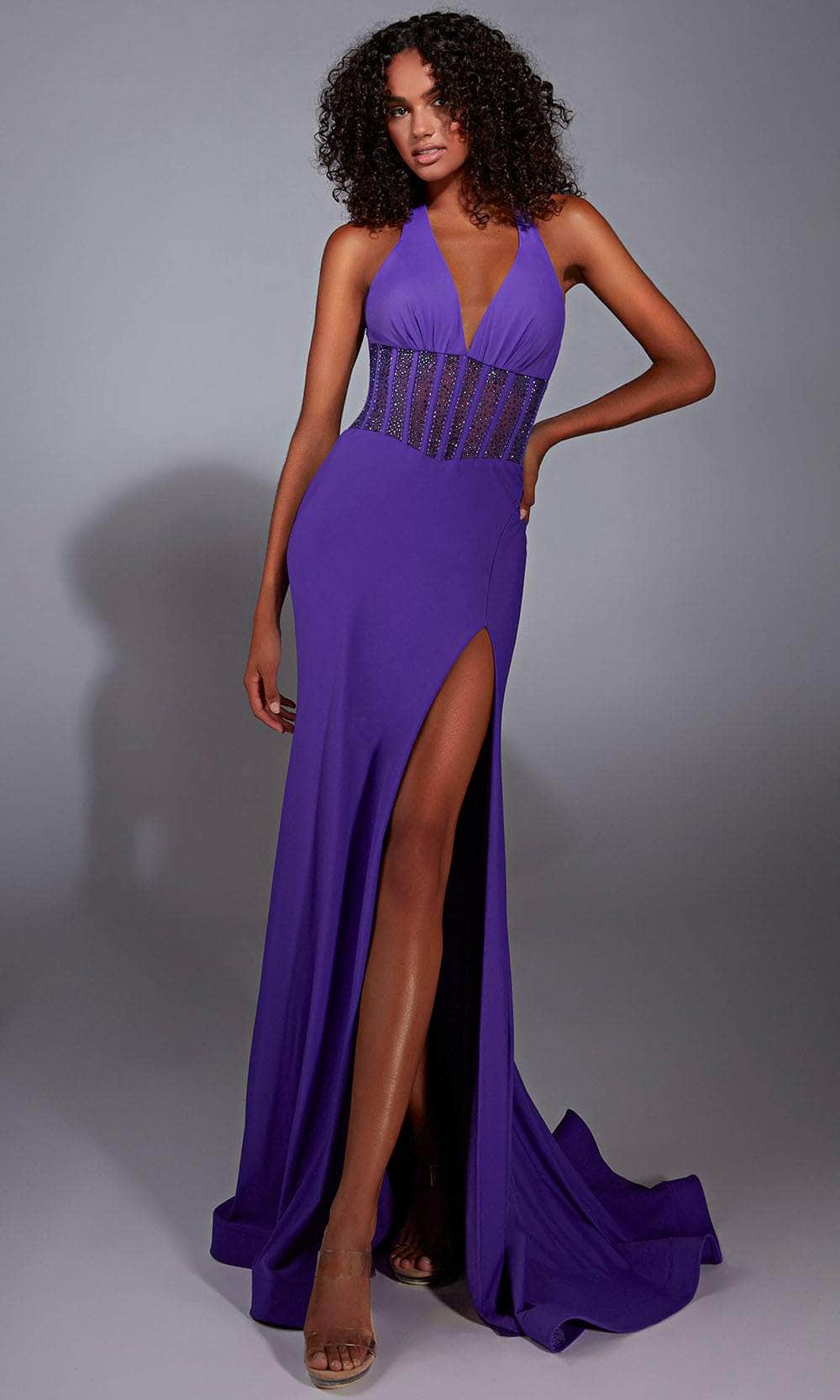Alyce Paris 61860 - Halter Sheath Dress with Beaded Waist Prom Dresses