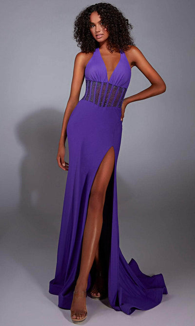 Alyce Paris 61860 - Halter Sheath Dress with Beaded Waist Prom Dresses