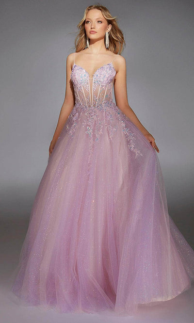 Alyce Paris 61865 - Embellished Plunging V-Neck Tulle Gown Ball Gowns