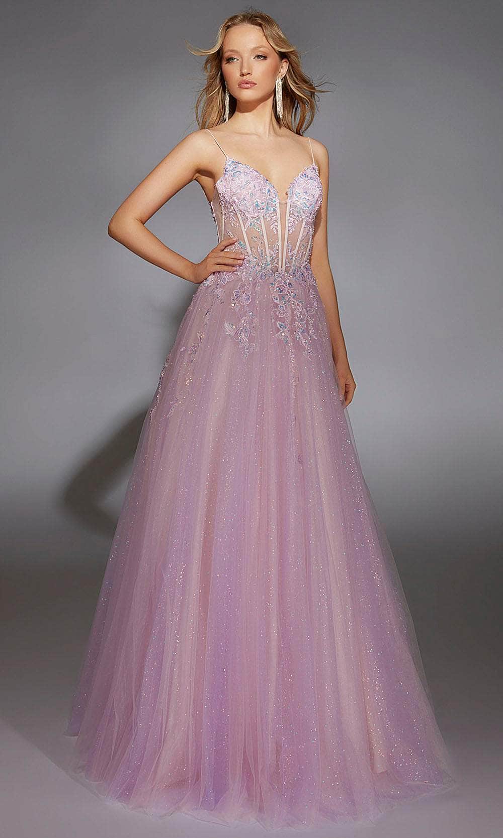 Alyce Paris 61865 - Embellished Plunging V-Neck Tulle Gown Ball Gowns