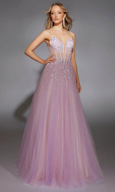 Alyce Paris 61865 - Embellished Plunging V-Neck Tulle Gown Ball Gowns