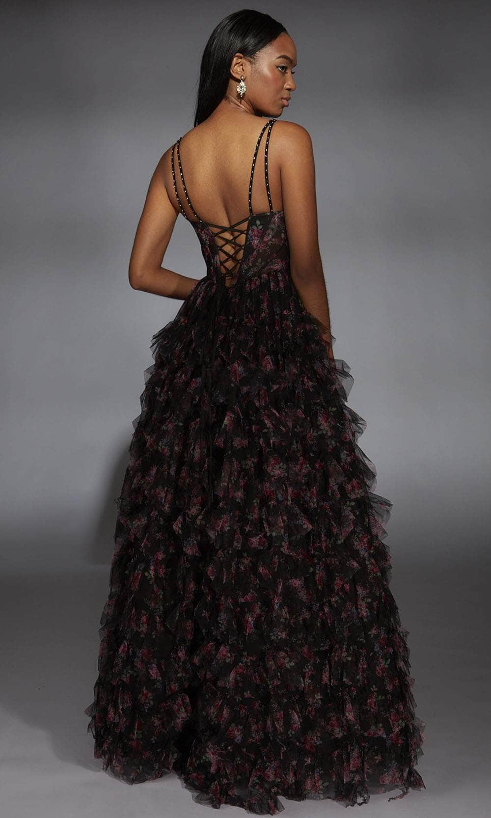 Alyce Paris 61866 - Printed V-Neck Ballgown with Corset Bodice Ballgown
