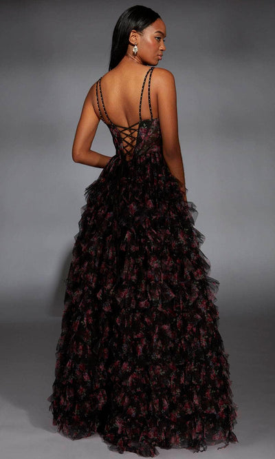 Alyce Paris 61866 - Printed V-Neck Ballgown with Corset Bodice Ballgown