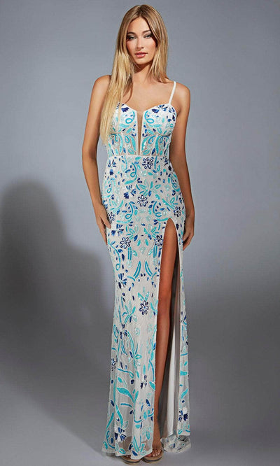 Alyce Paris 61871 - Sleeveless Beaded Dress with Slit Prom Dresses
