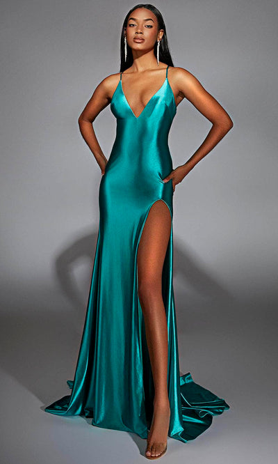 Alyce Paris 61875 - V-Neck Sheath Gown with Strappy Back Prom Dresses