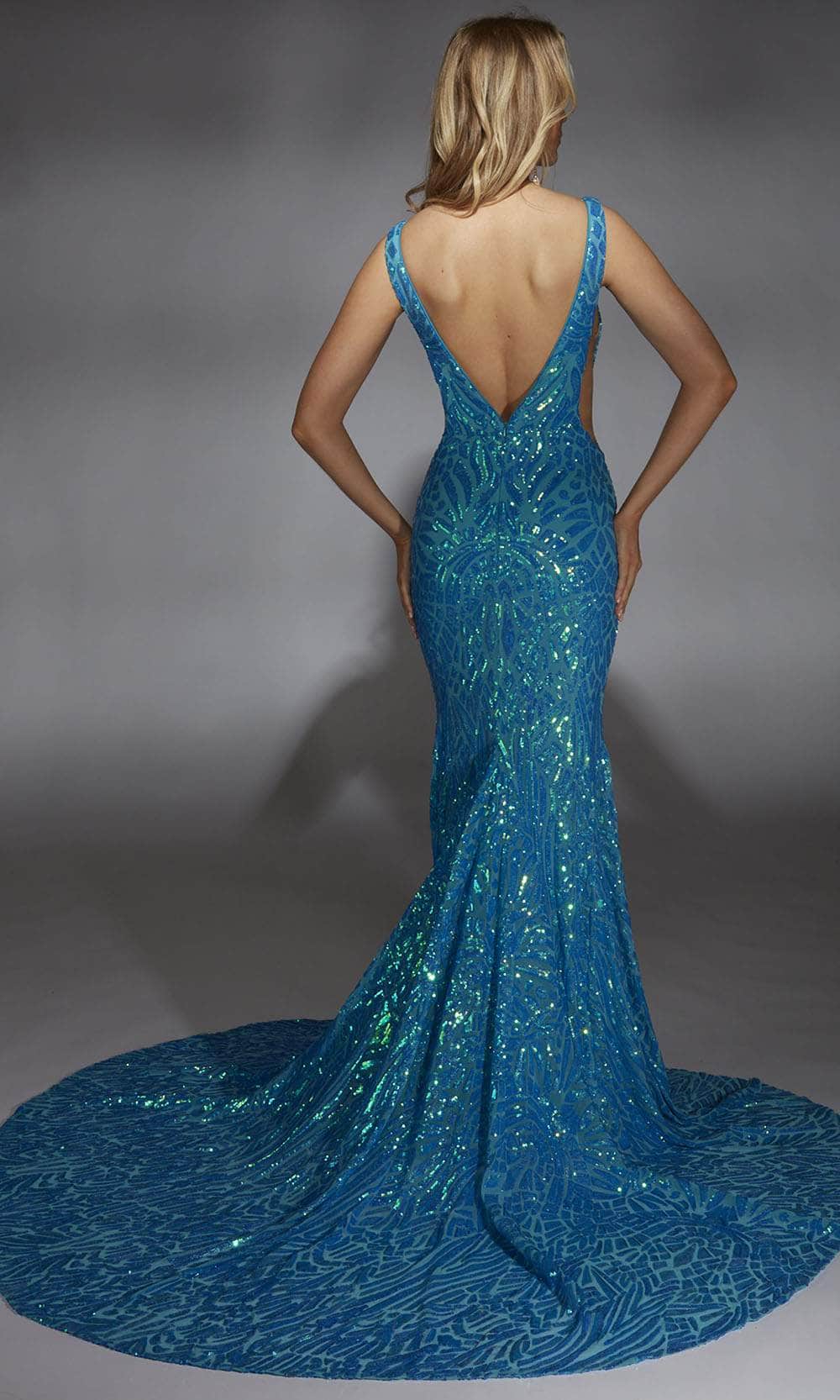 Alyce Paris 61876 - Geometric Sequin Fitted Gown Prom Dresses