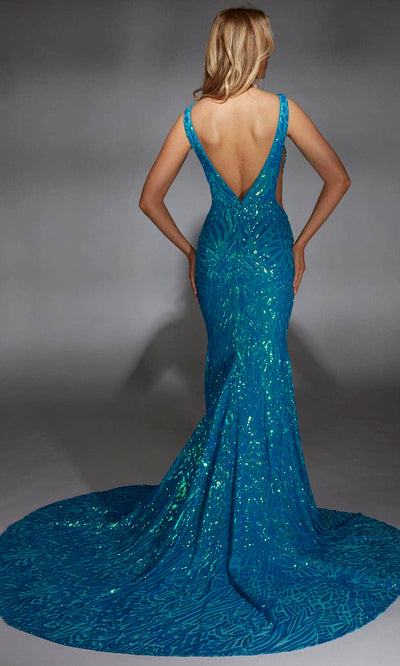 Alyce Paris 61876 - Geometric Sequin Fitted Gown Prom Dresses