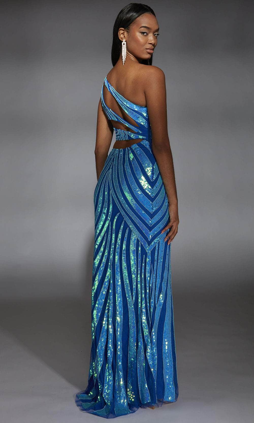 Alyce Paris 61877 - One Shoulder Sequin Gown with Cut Out Back Prom Dresses