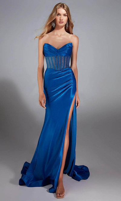 Alyce Paris 61882 - Embellished Corset Jersey Strapless Gown Prom Dresses