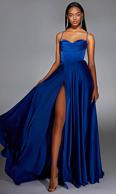 Alyce Paris 61883 - Draped Bodice Satin A-Line Gown Prom Dresses