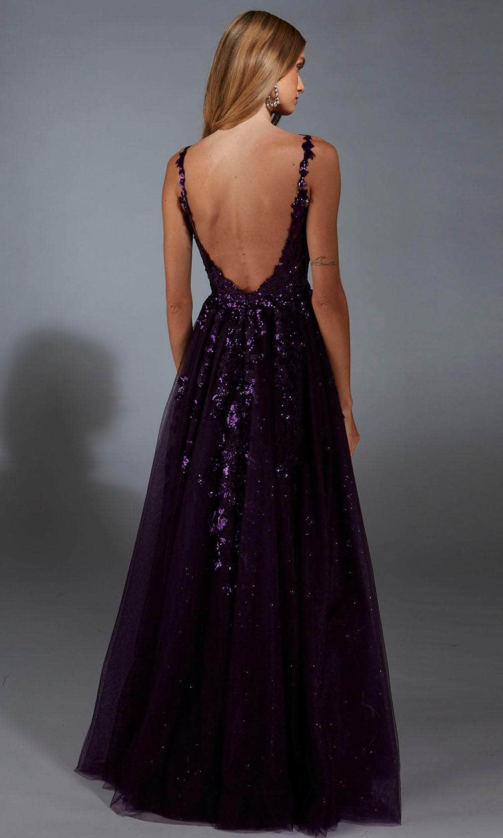 Alyce Paris 61891 - Embroidered Tulle V-Neck Evening Gown Prom Dresses