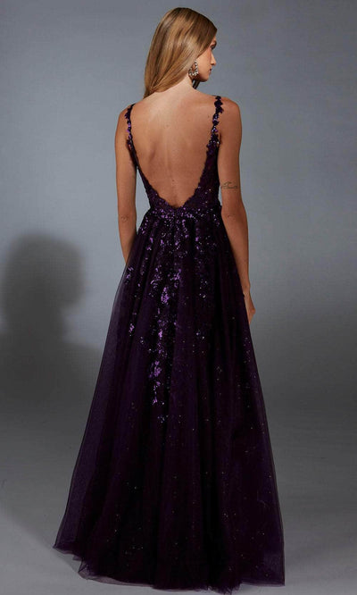 Alyce Paris 61891 - Embroidered Tulle V-Neck Evening Gown Prom Dresses