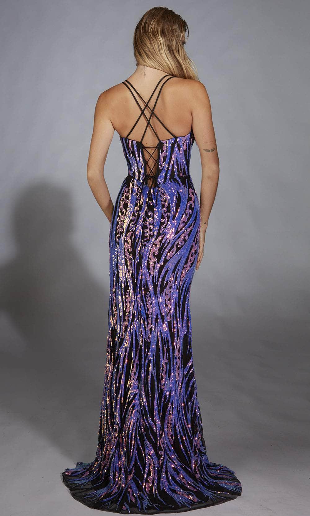 Alyce Paris 61897 - Sequined Sheath Gown with Slit Prom Dresses