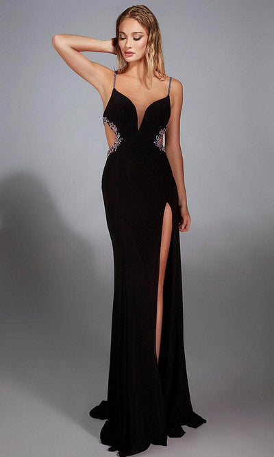 Alyce Paris 61902 - Beaded Plunging V-Neck Cutout Gown Prom Dresses
