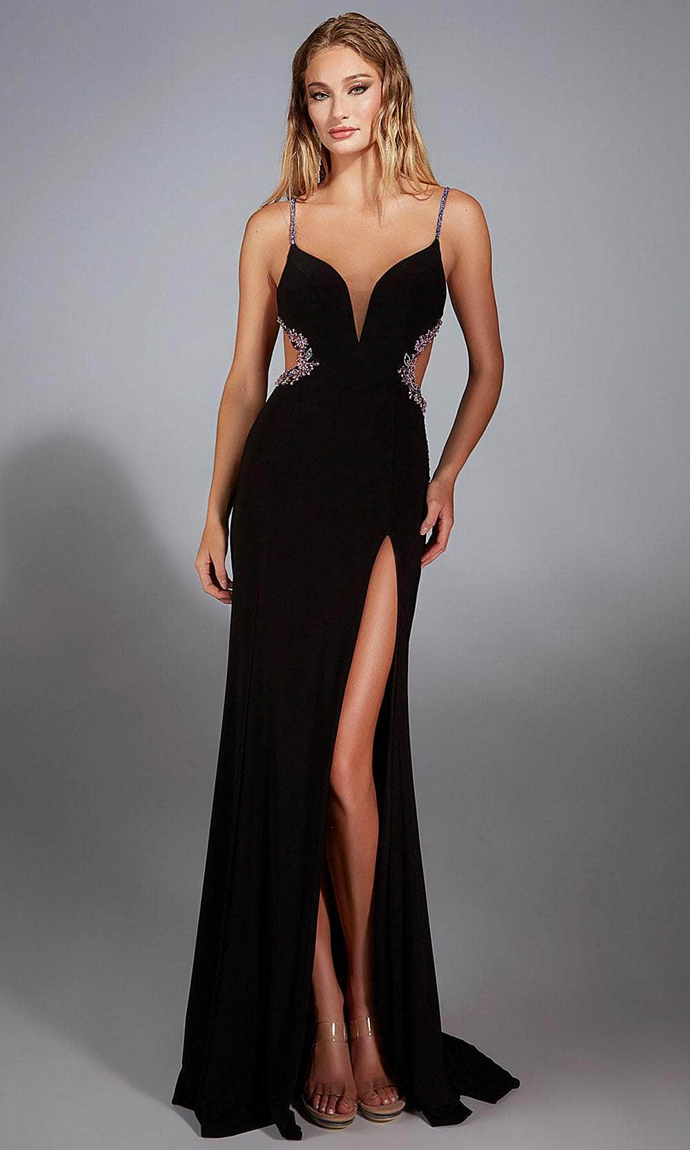Alyce Paris 61902 - Glamorous High-Slit Evening Gown with Cutouts Prom Dresses