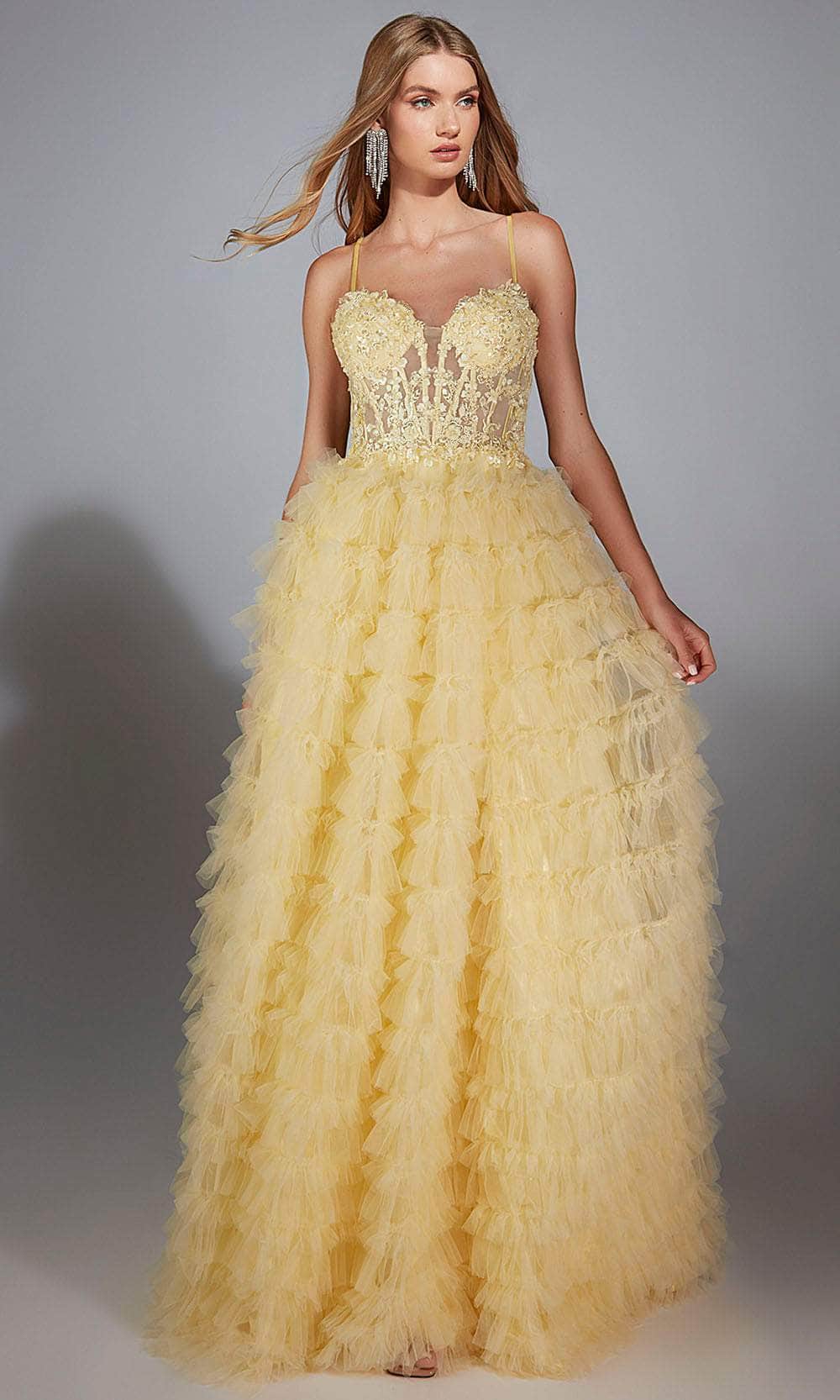 Alyce Paris 61911 - Ethereal Lace Tiered Tulle Gown Ball Gowns
